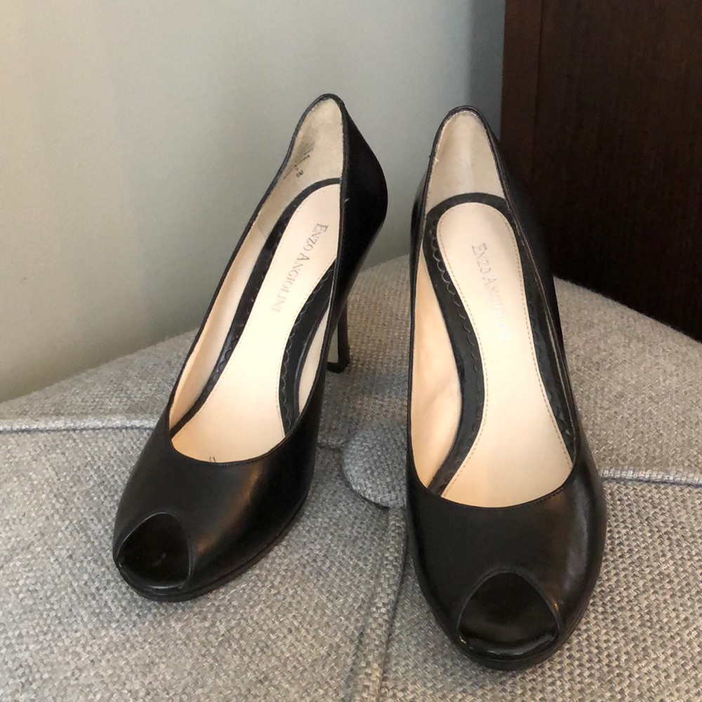 Enzo Angiolini Black Open toe heels
